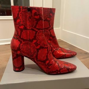 Balenciaga Snake Effect Leather Boots